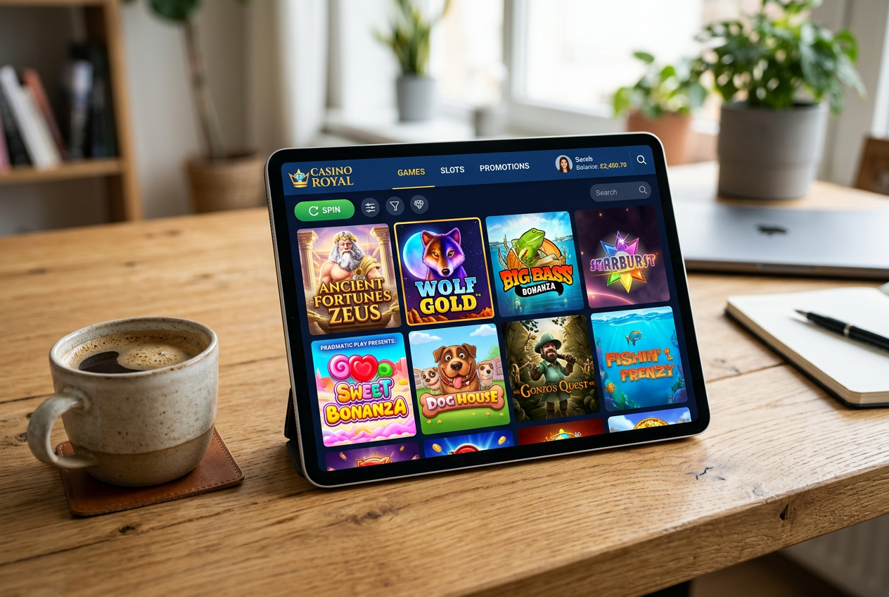 Μια σύγχρονη διεπαφή online καζίνο σε tablet
